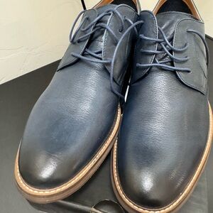 Brand new vintage leather navy blue shoes